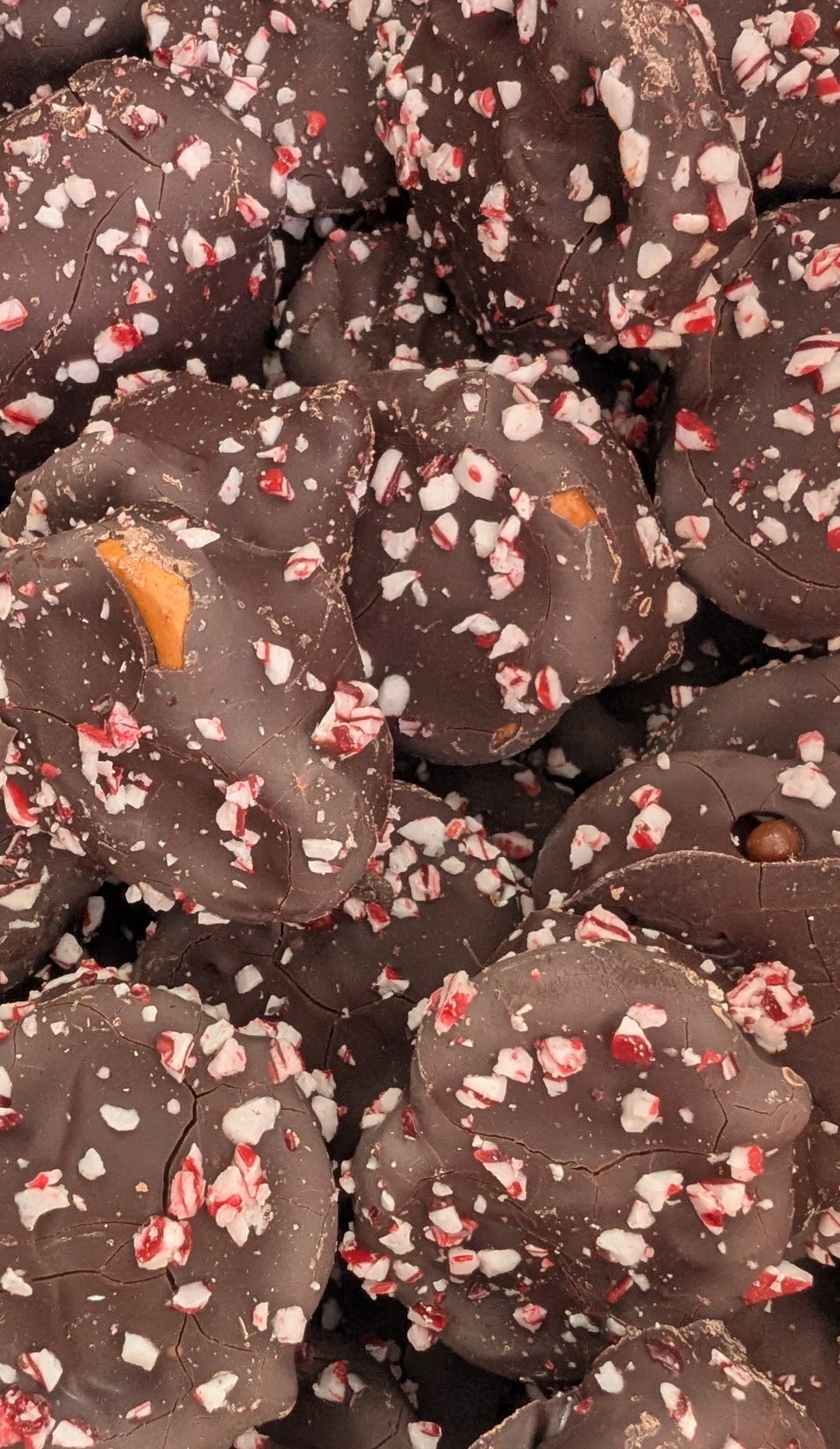 Dark Chocolate Caramel Peppermint Pretzels